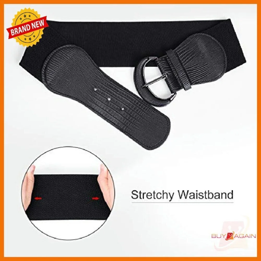 3 Pack Women's Stretchy Wide Waist Belt Elastic Vintage Style